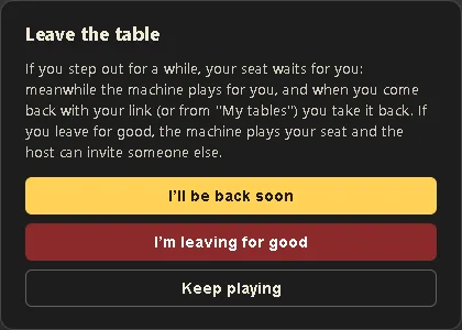 The leave-the-table window