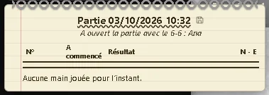 Le carnet de la partie
